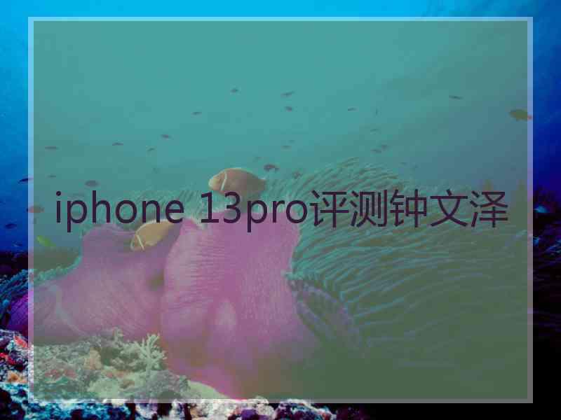 iphone 13pro评测钟文泽