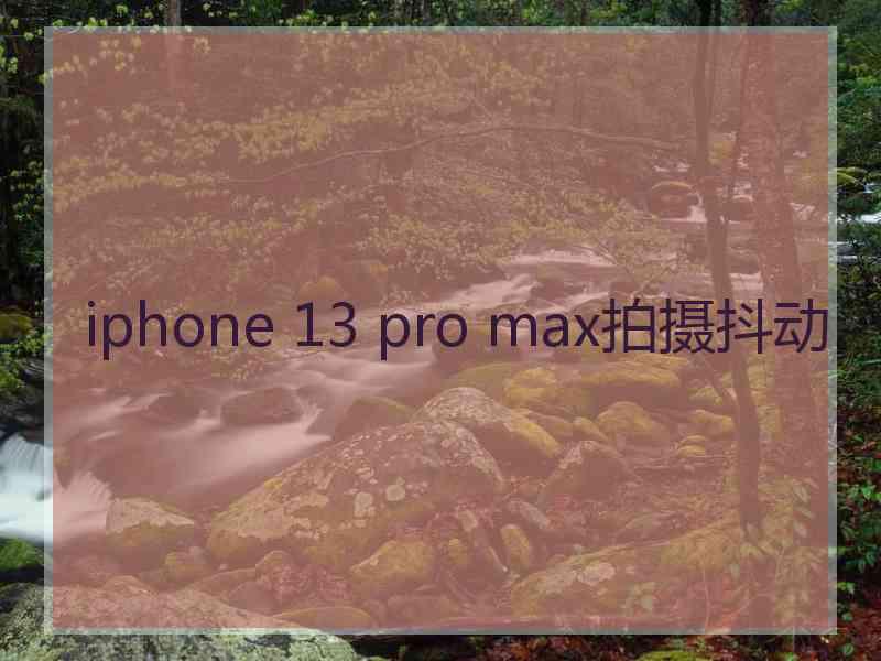 iphone 13 pro max拍摄抖动