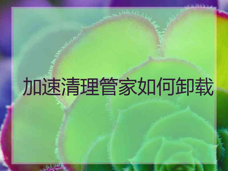 加速清理管家如何卸载