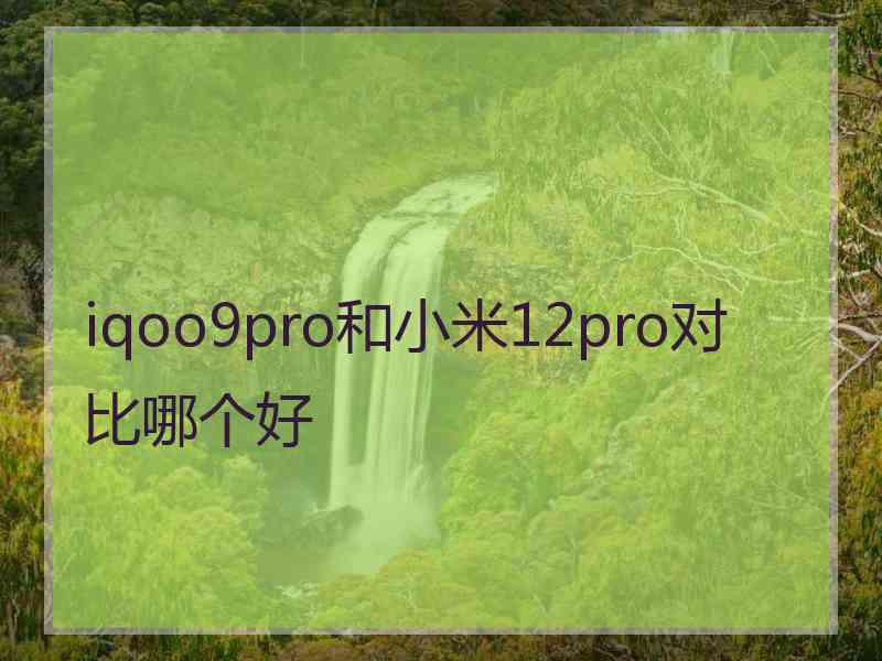 iqoo9pro和小米12pro对比哪个好