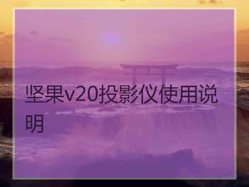 坚果v20投影仪使用说明