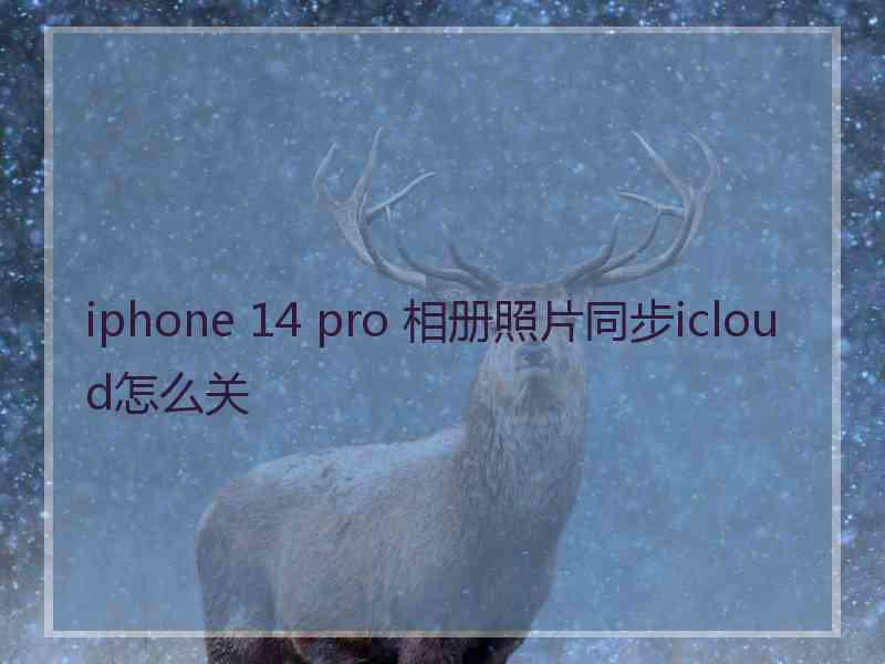 iphone 14 pro 相册照片同步icloud怎么关