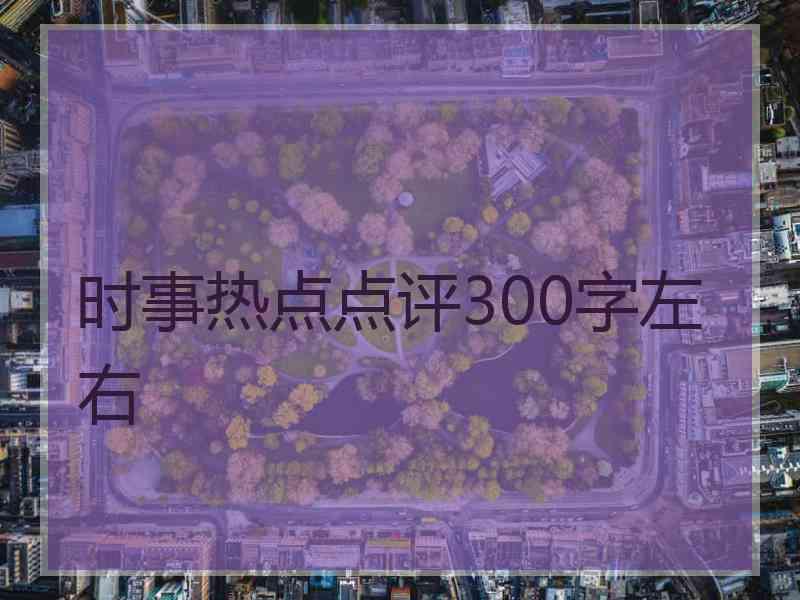 时事热点点评300字左右