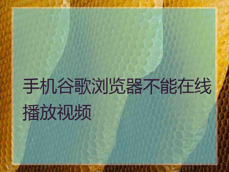 手机谷歌浏览器不能在线播放视频