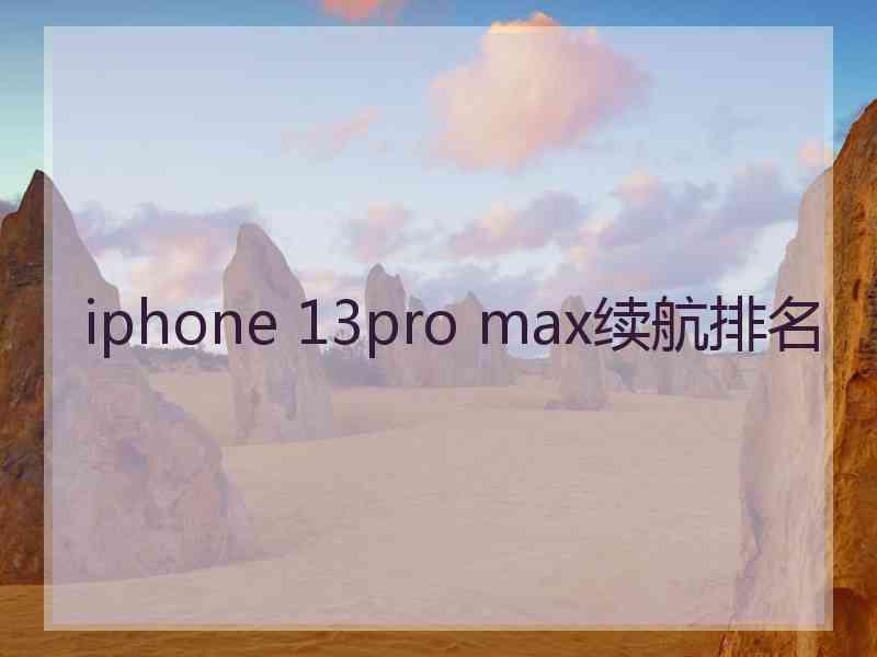 iphone 13pro max续航排名