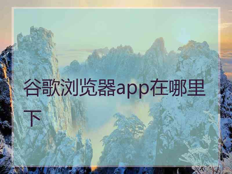 谷歌浏览器app在哪里下