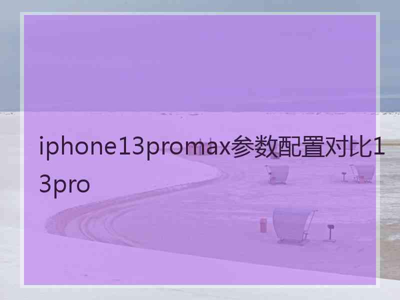 iphone13promax参数配置对比13pro