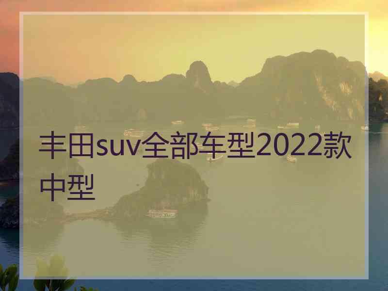 丰田suv全部车型2022款中型