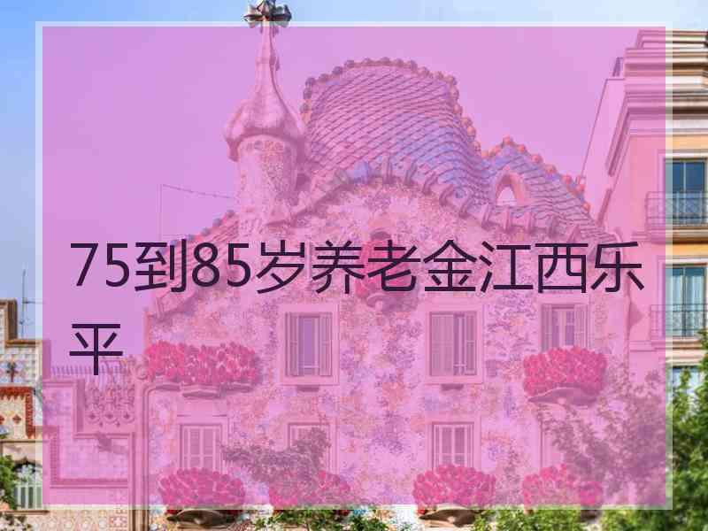 75到85岁养老金江西乐平