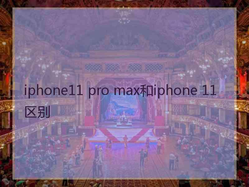 iphone11 pro max和iphone 11区别