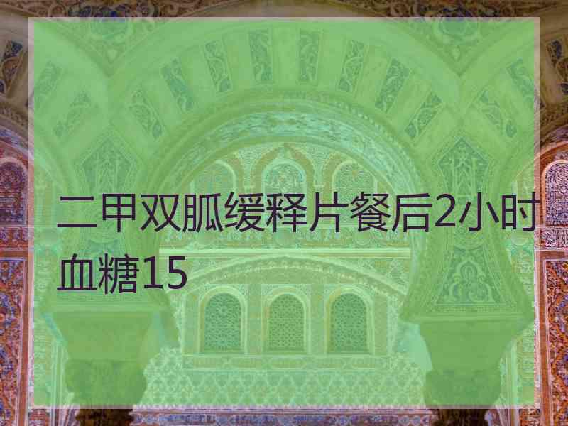 二甲双胍缓释片餐后2小时血糖15