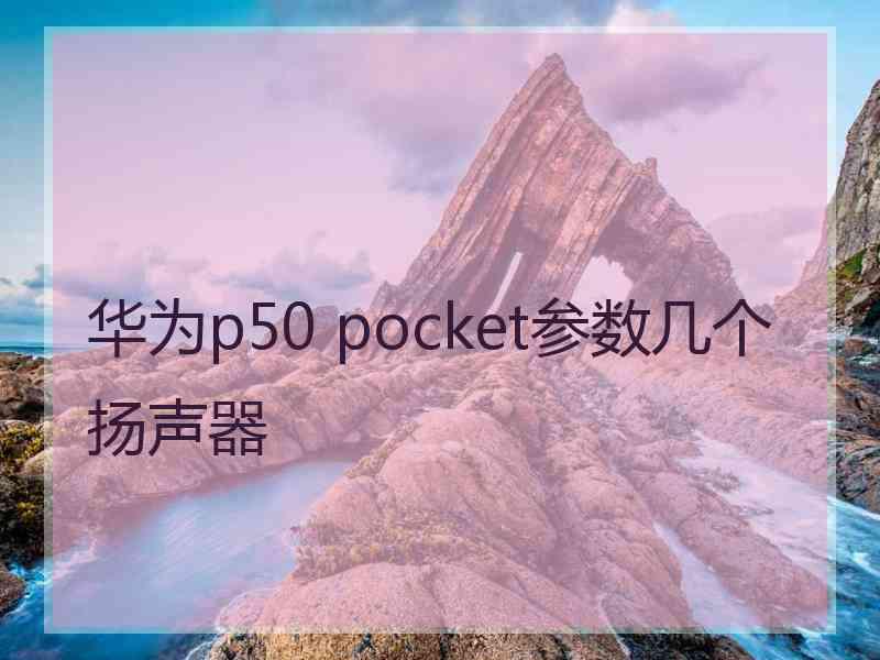 华为p50 pocket参数几个扬声器