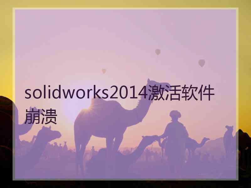 solidworks2014激活软件崩溃