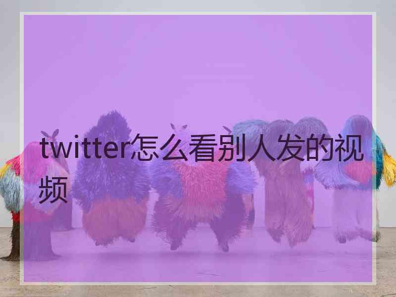 twitter怎么看别人发的视频