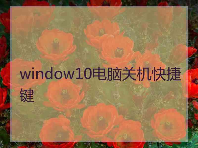 window10电脑关机快捷键