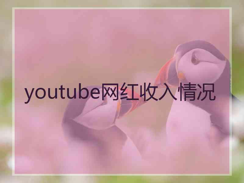 youtube网红收入情况