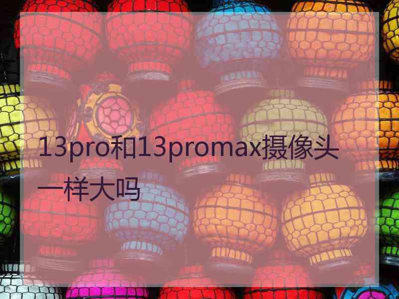 13pro和13promax摄像头一样大吗