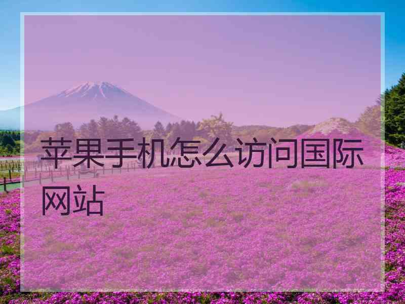 苹果手机怎么访问国际网站