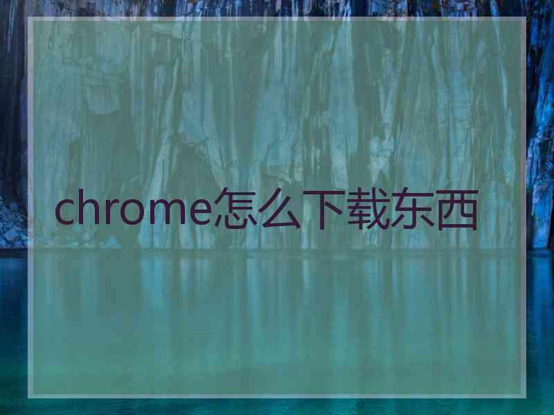 chrome怎么下载东西