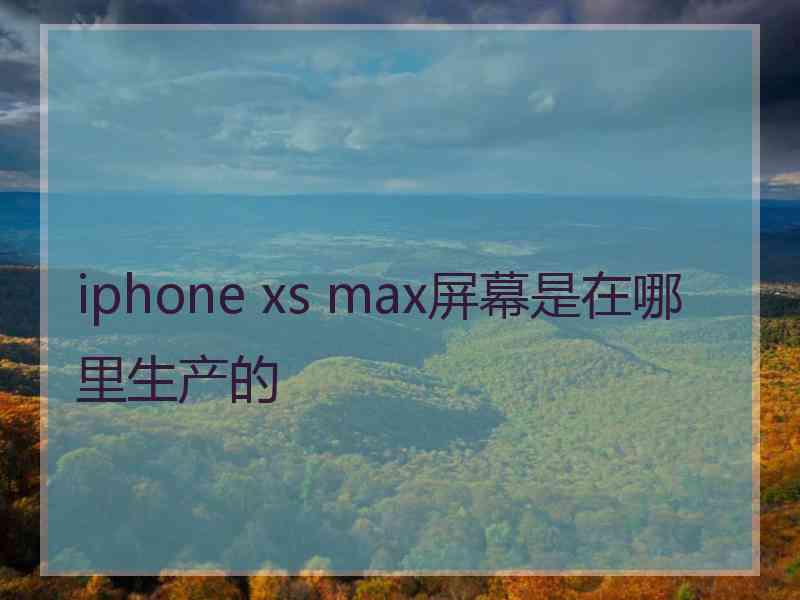 iphone xs max屏幕是在哪里生产的