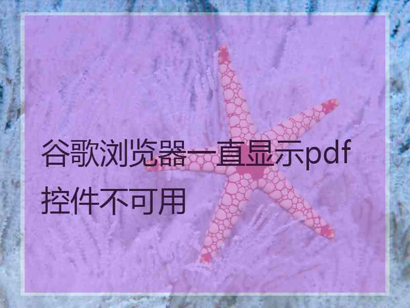 谷歌浏览器一直显示pdf控件不可用