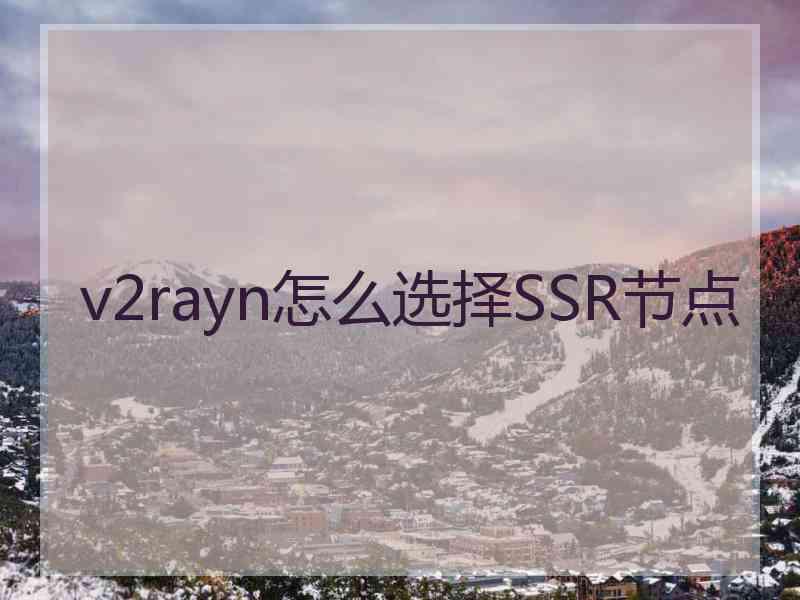 v2rayn怎么选择SSR节点