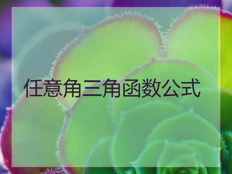 任意角三角函数公式