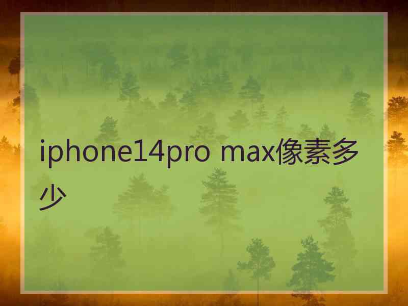 iphone14pro max像素多少