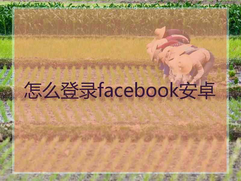 怎么登录facebook安卓