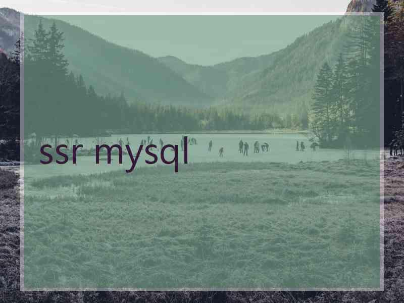 ssr mysql