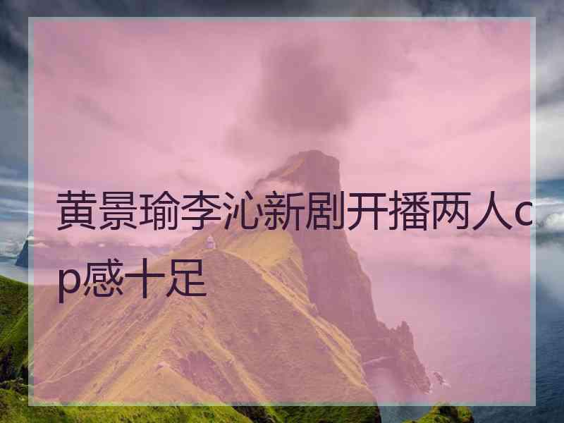 黄景瑜李沁新剧开播两人cp感十足