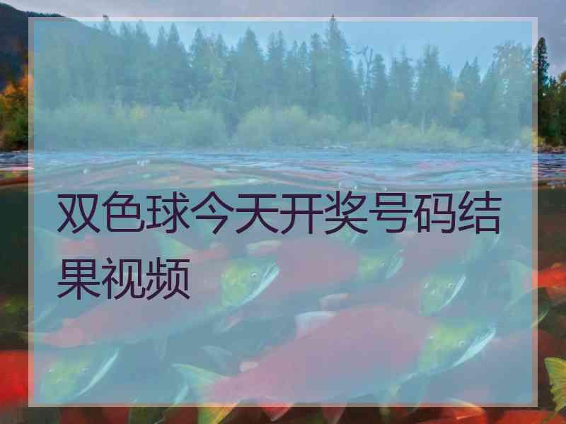 双色球今天开奖号码结果视频