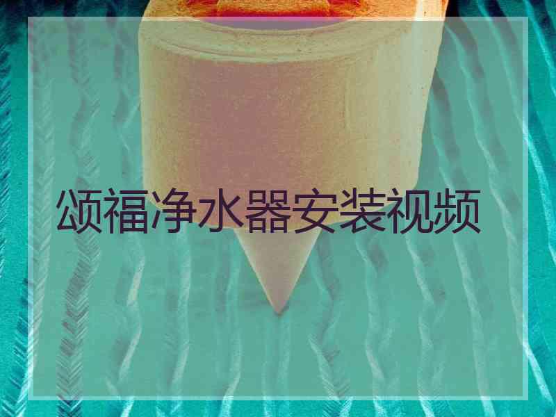 颂福净水器安装视频