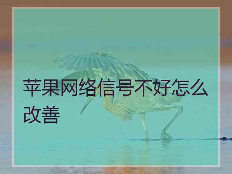 苹果网络信号不好怎么改善