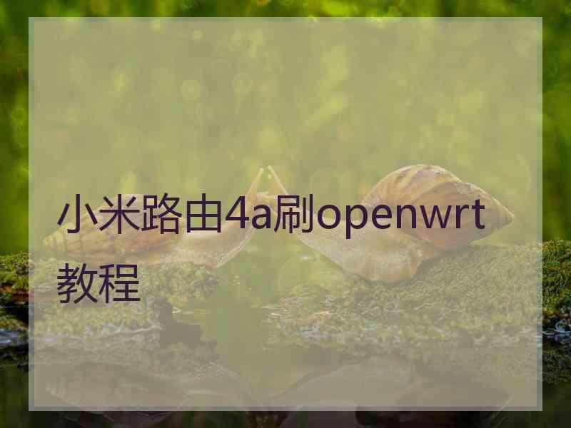 小米路由4a刷openwrt教程