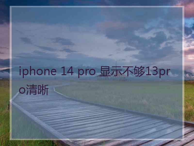 iphone 14 pro 显示不够13pro清晰