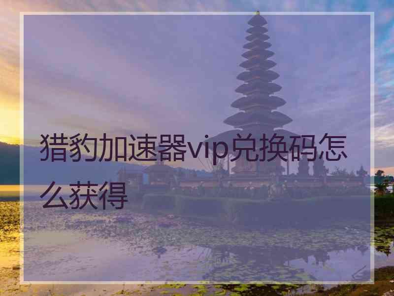 猎豹加速器vip兑换码怎么获得