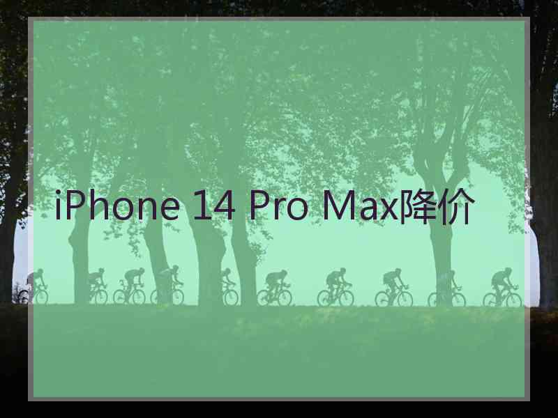 iPhone 14 Pro Max降价