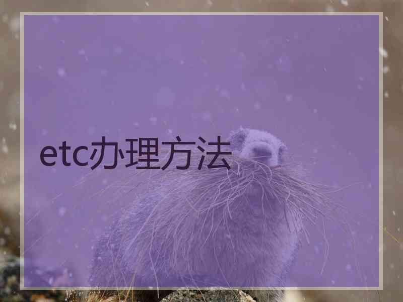 etc办理方法