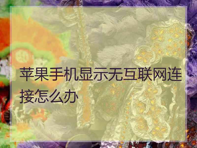 苹果手机显示无互联网连接怎么办