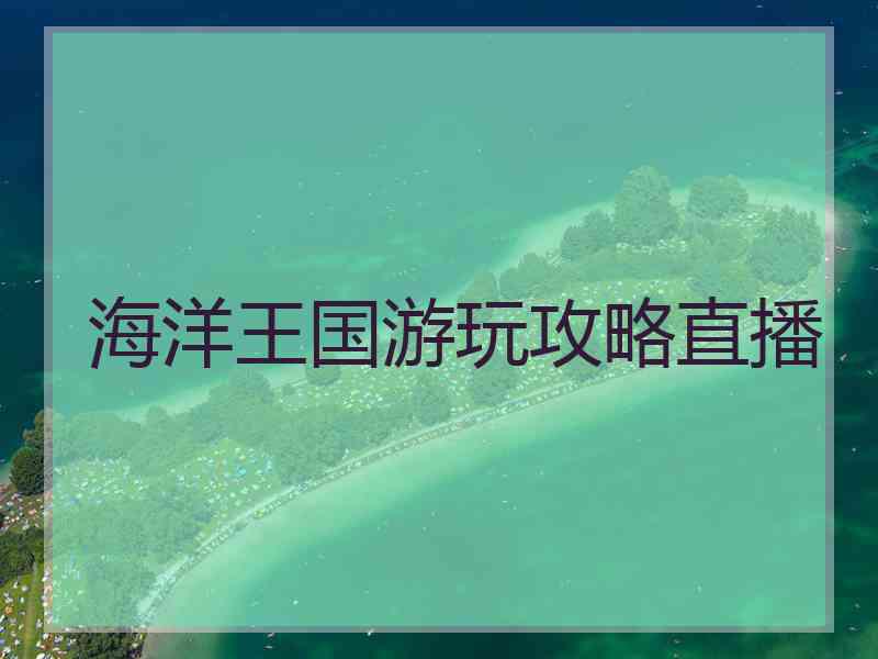 海洋王国游玩攻略直播