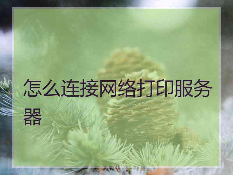 怎么连接网络打印服务器