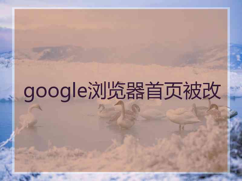 google浏览器首页被改