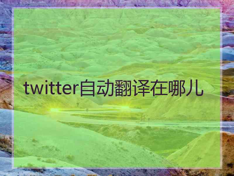 twitter自动翻译在哪儿