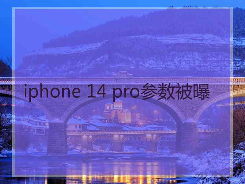 iphone 14 pro参数被曝