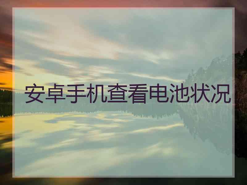 安卓手机查看电池状况