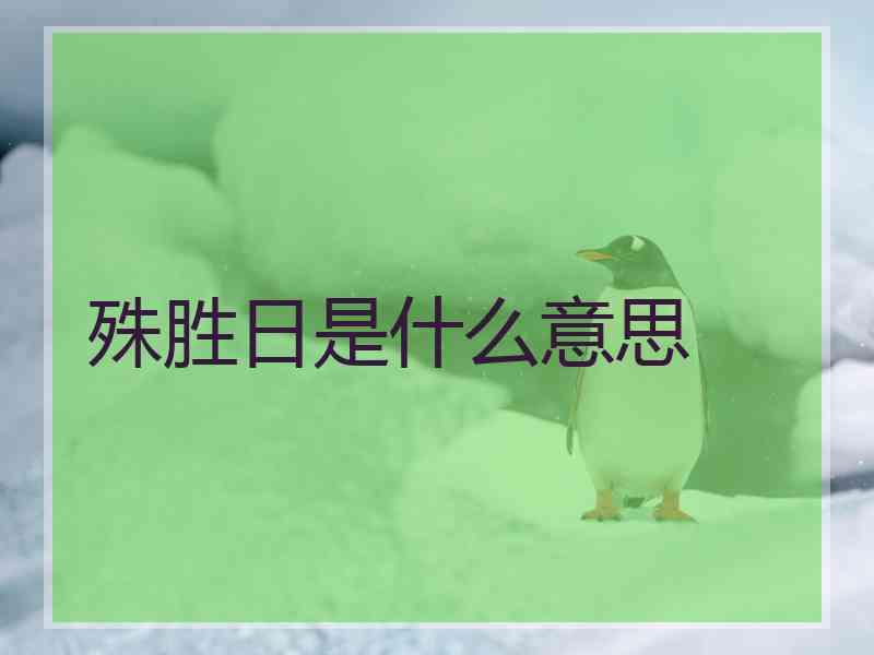 殊胜日是什么意思