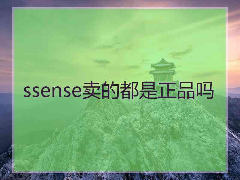 ssense卖的都是正品吗