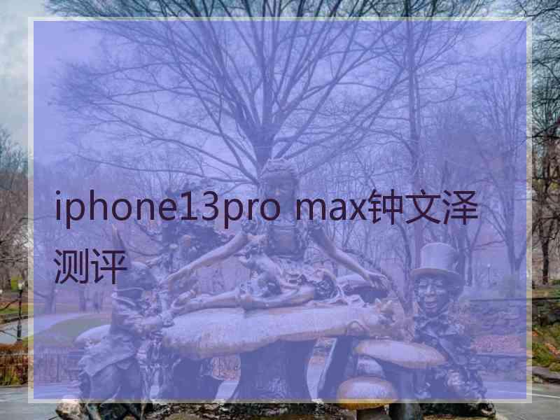 iphone13pro max钟文泽测评