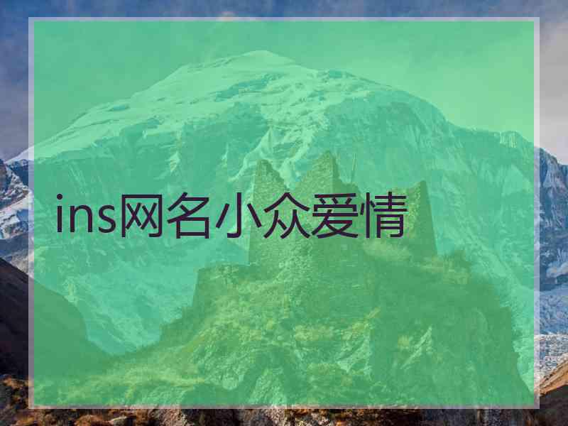 ins网名小众爱情